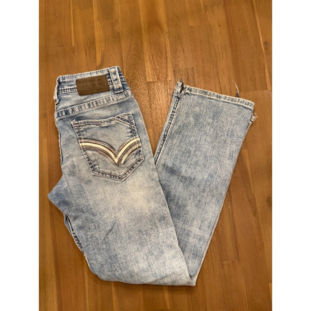Buckle‎ Black Fit No. 3 Bootcut Jeans Light Wash Slim Fit 29x32 Distressed Hem